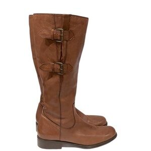 Clarks Tall Leather Riding Boots in Cognac Brown Sz. 9.5M
